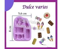 Molde en silicona dulces galleta barquillo helado chocolatina