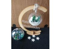 Esferas transparentes 7cm con agujero y base para navidad acríli