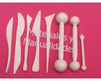 Espátulas bolillos para pasta fondant modelado pastillaje