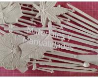Set hojas nervadoras estecas estiletes bolillos para modelado pa