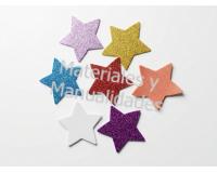 Adornos apliques en foamy estrellas de 7cm x12 pz