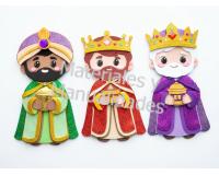Reyes Magos Navidad Figuras En Foamy 23cm Goma Eva Apliques Arma