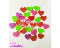 Figuras en goma foamy Eva apliques corazón escolar didacticos
