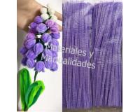 50 Chelines Gamuzados Vileta Claro Lila limpia pipas para flores