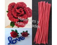 Limpia pipas para flores rojo Chelines Gamuzados 50pz