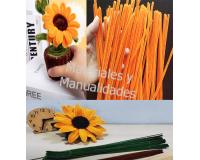 50 Limpia pipas para flores Chelines Gamuzados Naranja y tejidos
