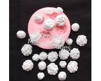 Molde en silicona de rosa flores apliques con pasta moldeable