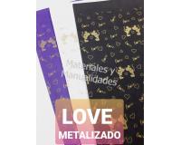 Foamy Eva Metalizado Love Estampado para manualidades 1pz