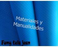 Lámina de foami estampado tipo tela jean azul goma eva x1pz