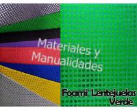 Foami Laminado Texturizado + Lentejuelas verde metálico 1pz