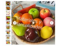 Frutas Artificiales manzana pera plásticas Realistas para hogar
