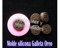 Molde silicona galleta oreo para apliques en pasta moldeable