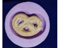 Molde silicona galleta pretzel para botones en porcelana fría