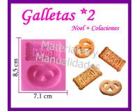 Molde silicona galleta pretzel para botones en porcelana fría