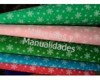 Goma Eva Metalizado Copos De Nieve Plateado y Dorado foamy Navid