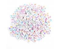 Pasador acrílico redondo letras de colores para pulseras 20gr