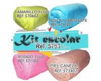 Set 4 masas 500 grs de porcelanicrón fluorescentes y piel canela