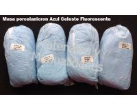 Masa porcelanicrón Azul Celeste fluorescente para artesanías esc