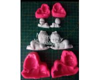Molde siliconado gateadora para baby shower recordatorios 8pcs