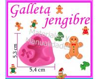 Molde silicona jengibre lazo para masa flexible