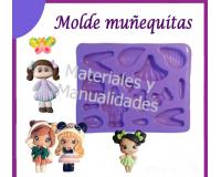 Molde en silicona muñequitas Vestidos para masa flexible