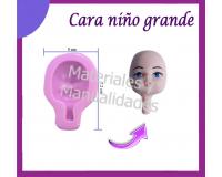 Molde en silicona cara de niño grande para pasta flexiable