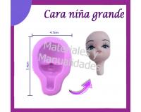 Molde en silicona cara de niña grande para masillas flexibles