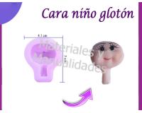 Molde en silicona cara niño glotón para pasta flexiable