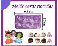 Molde en silicona caras surtidas