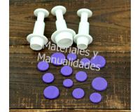 Set Moldes círculos cortadores para fondant y porcelana fría ut