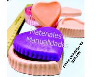 Set 5 Moldes Foami para cajita cofre corazón cajita para dar reg