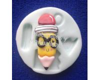 Molde Silicona lápiz con gafas para fondant tortas y pastillaje