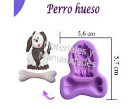 Molde en silicona perro hueso para apliques en pasta flexible