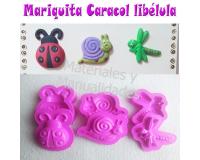 Molde Para Foami animales libélula caracol mariquita X3