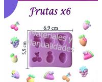 Molde en silicona frutas 1 apliques con masa flexible