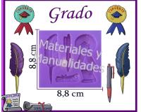 Molde silicona detalles de Grados pluma diploma