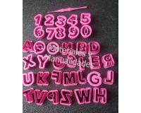 Molde para fondant letras 2 cm alfabeto Abecedario y números 2 c