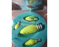 Molde en silicona bombillos navidadeños luces x4