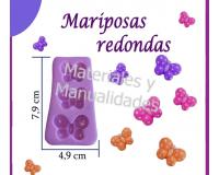 Molde en silicona mariposas redondas para masa flexible