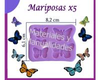 Molde en silicona mariposas X5 para masa flexible