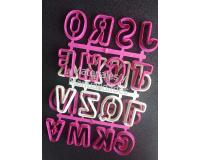 Cortador De abecedario 5 cm letras molde pastillaje fondant past