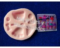 Molde silicona cono helado mini inyector para fimo fondant y tor