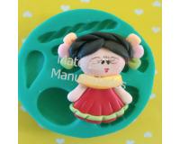 Molde Silicona Muñeca Frida 2 para llavero fondant y pasta