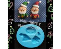 Molde en silicona azul Santa Claus papa noel para porcelana 1pz