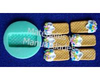 Molde en silicona galleta wafle para botones en porc