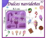 Molde en silicona dulces navideños para masa flexible