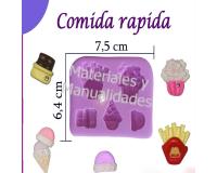 Molde en silicona comida rapida para apliques en pasta