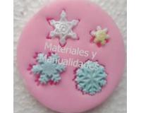 Molde Silicona Copo de nieve para galletas de navidad frozen y d