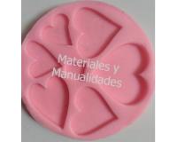 Molde en silicona corazón x7 para epóxica pastel fimo pasta fría