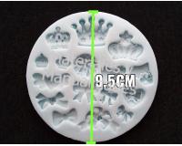 Molde en Silicona Coronas y moños para apliques en pasta